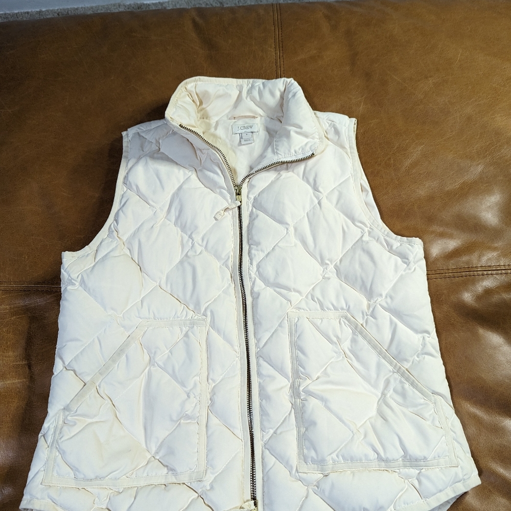 J. Crew Women's Down Vest, Size Medium, White